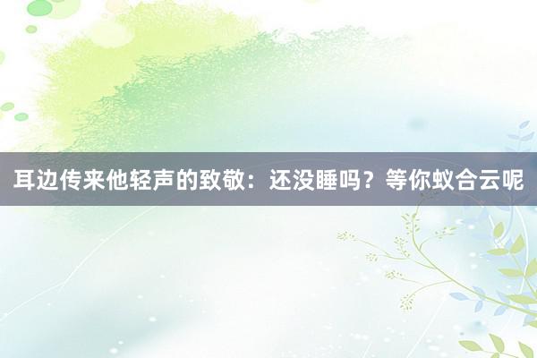 耳边传来他轻声的致敬：还没睡吗？等你蚁合云呢